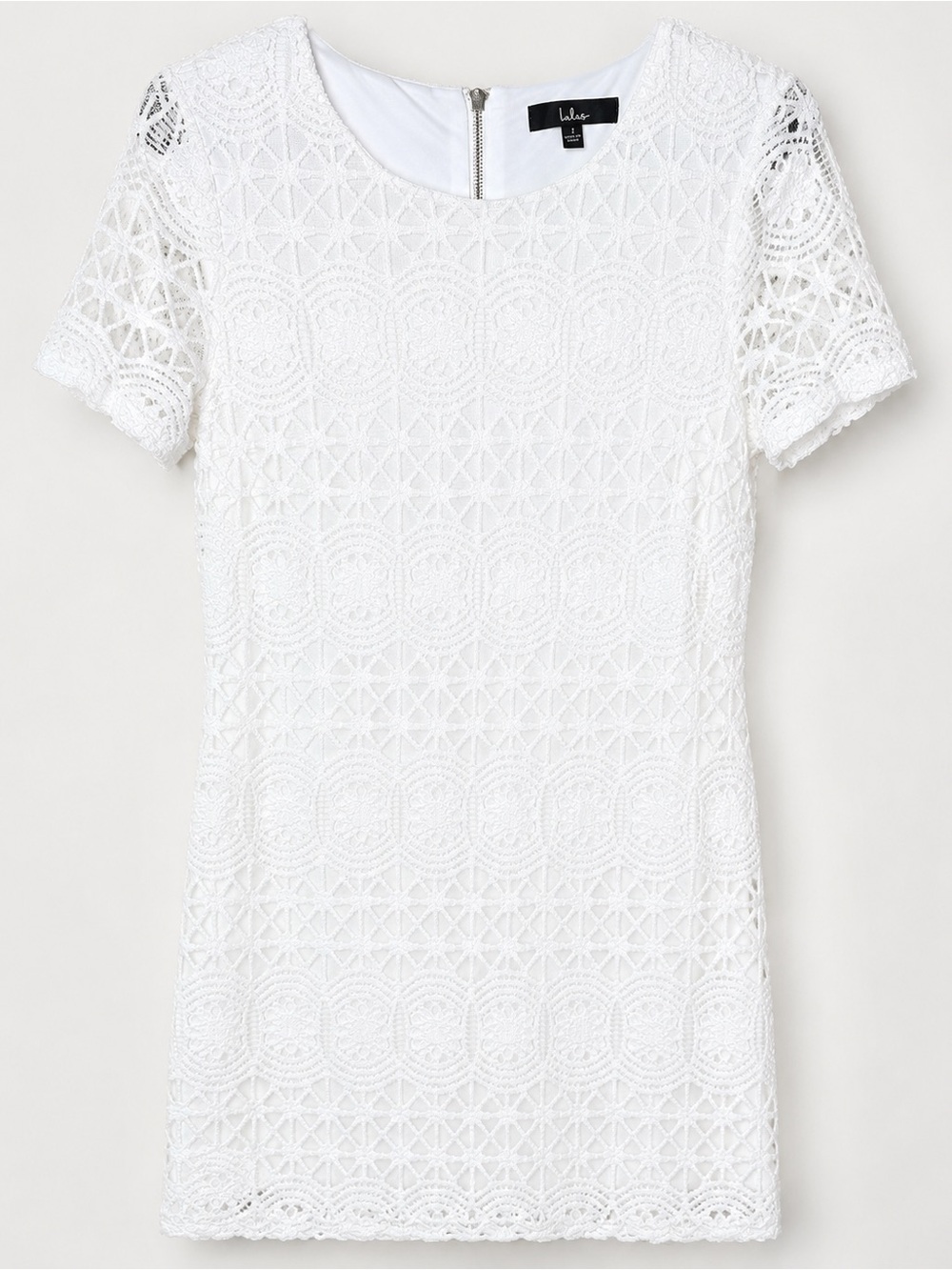 LULUS White Lace Short-Sleeve Shift Dress